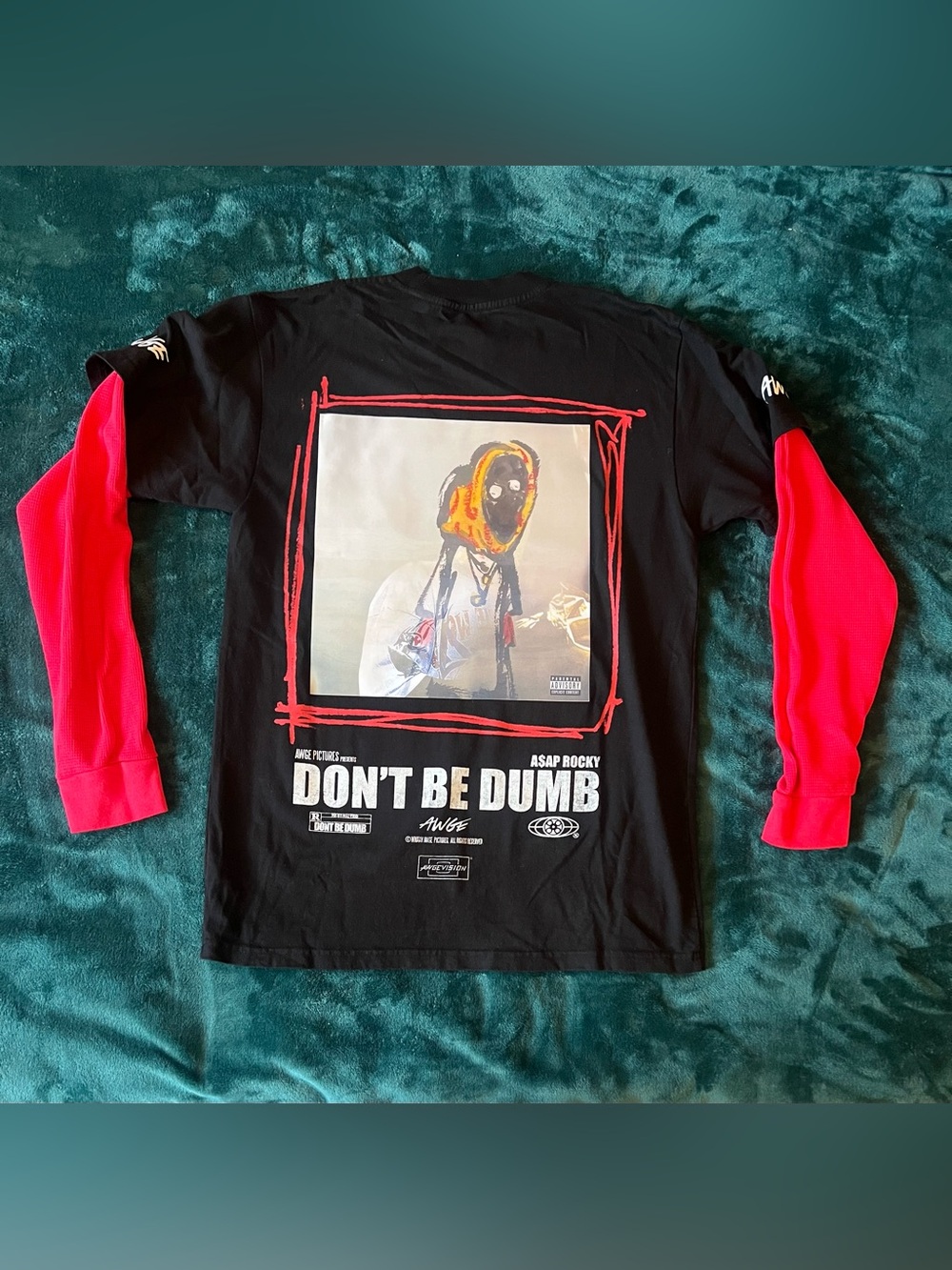 A$AP Rocky AWGE "Don't Be Dumb" Babushka Twofer Long Sleeve Tee Men Size S
